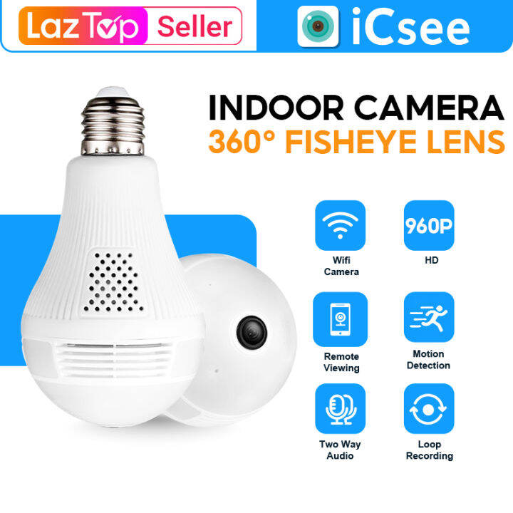 Icsee CCTV camera bulb Wireless WIFI Network Security Monitor TwoWay