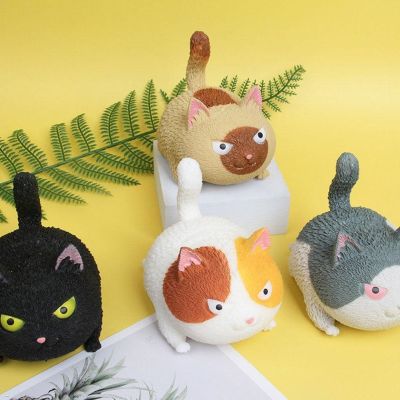 1pc Angry Cat Squeeze Vent Toy Funny Gift Decompression Artifact Cat Gift Toy Adult Children Decompression Toy Latex Cat