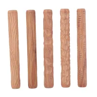 5PCS Pottery Tools Wood Hand Rollers for Clay Clay Stamp Clay Pattern Roller