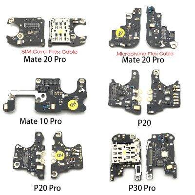 1ชิ้นที่ยึดซ็อกเก็ตสล็อตซิมแผงคอนเนคเตอร์เมนบอร์ดโน้ตบุคเฟล็กซ์ + ไมโครโฟนเฟล็กซ์สำหรับ Huawei Mate 10 20 P20 P30 Pro