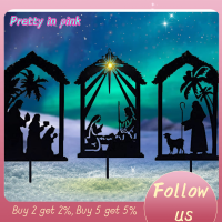 PRETTY IN PINK 1 สี่เหลี่ยมผืนผ้าทรงสี่เหลี่ยม เสาการประสูติของเงา การประสูติของสตรี โลหะสำหรับตกแต่ง เสาในสวน ของใหม่ ภาพเงาเงา เสาเข็มตกแต่ง คริสมาสต์