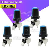 ♟✤ 5Set 10PCS RV09 Vertical 1K 500K Ohm Adjustable Resistor 3pin Seal Potentiometer for Arduino with knob Blue cap (5PCS 5PCS)