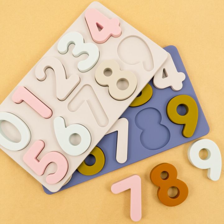 เกมปริศนา3d-ซิลิโคนสำหรับเด็กตัวอักษรตัวเลขตัวต่อจิกซอว์เสริมความรู้โลโก้ที่กำหนดเองฟรีของเล่นเพื่อการศึกษาฟรี-bpa