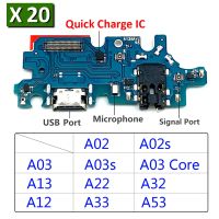 เครื่องชาร์จ USB 20 ชิ้นแท่นชาร์จบอร์ดเชื่อมต่อพอร์ตเชื่อมต่อสายดิ้นสําหรับ Samsung A02 A02s A12 A03s A03 Core A13 A22 A32 A33 A53 4G 5G