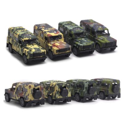 1/32 Camouflage Truck Model LED Light Music Pull Back Off-Road Car Kids Toy
