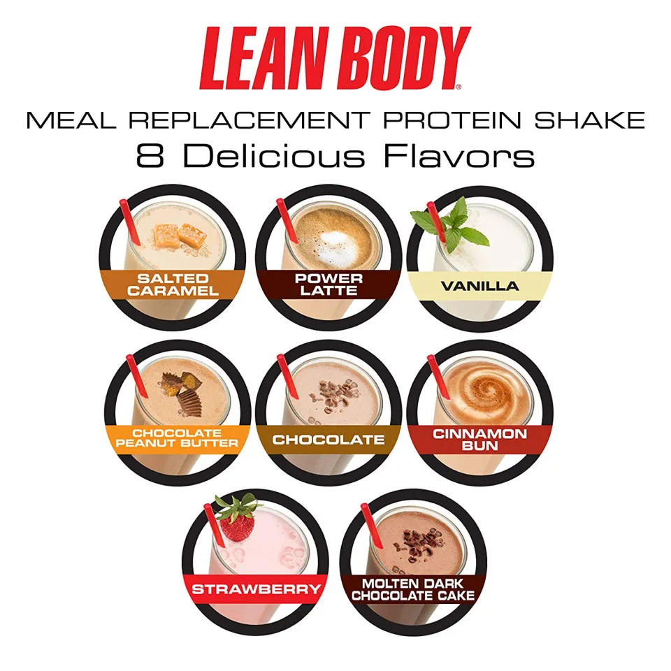 Labrada Lean Body Hi-Energy Meal Replacement Shake, Power Latte