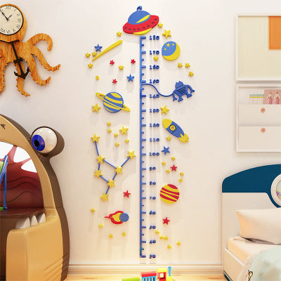 Kids Room Height Ruler Sticker UFO Rocket Height Charts Wall Sticker Baby Nursey Decor Wallpaper Children Bedroom Wall Decal 1pc