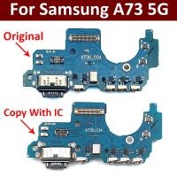 เดิม USB ชาร์จพอร์ตชาร์จบอร์ดสายยืดหยุ่นสําหรับ Samsung Galaxy A73 5G A736B ขั้วต่อปลั๊กแท่นพร้อมไมโครโฟน