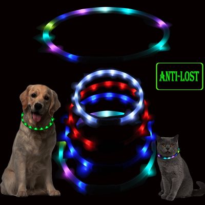 ✶∋❦ Pet Dogs Cats LED Light Collars Rechargeable Flashing Night Dog Collars USB Luminous Collar Pet Neck Decoration Glowing In Dark