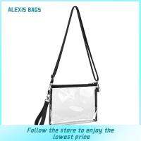 ALEXIS กระเป๋าผู้หญิงโปร่งใส PVC Crossbody กระเป๋าสะพายไหล่ถุงร่อซู้ล