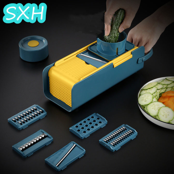 sxh-ครัวผักตัดลวดทำความสะอาดคลื่นมีดตัดลวดครัวเรือนผักตัดเครื่องโกนหนวดลวดกบ5ใบมีด