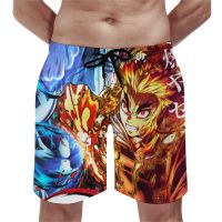 Demon Killer Board Shorts Akaza Manga ญี่ปุ่น Inosuke Rengoku กีฬาโต้คลื่นกางเกงขาสั้นชายหาดผู้ชายแห้งเร็วออกแบบตลกกางเกงขาสั้นชายหาด XS-5XL