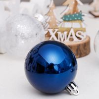 30Pcs Christmas Balls 6cm for Tree Blue Christmas Balls Plastic Christmas Tree Ornaments Decorations Home Pendants