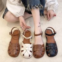 2023 Summer New Womens Shoes Roman Fashion Woven Hollow Out Comfortable Flat Bottom Sandals Shoes for Women Sandalias De Mujer