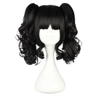 JOY&amp;BEAUTY 35CM Short Curly Synthetic Black Ice Freen /Purple Style Cosplay Wig High Temperature Fiber Wigs lolita wig Wig  Hair Extensions Pads