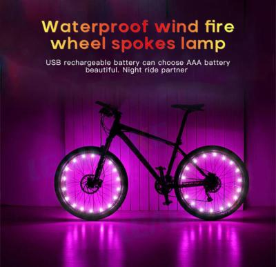 20 LEDs จักรยานแสงล้อริมพูดคลิปหลอดความปลอดภัยไฟเตือนขี่จักรยานแถบสะท้อนแสงจักรยานอุปกรณ์จักรยาน