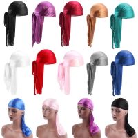 ✱✤▤ Men Women Pre-Tied Elastic Headwrap Cancer Head Scarf Silk Durag Pirate Hat Bandana Turban Hijab