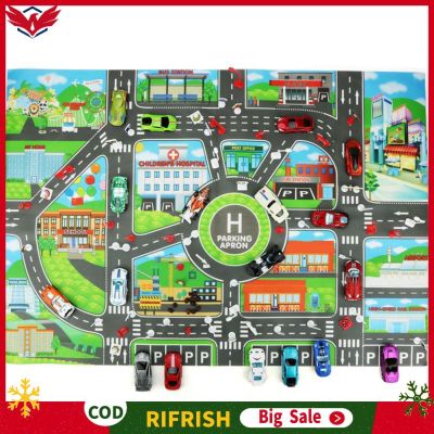 RR-COD 83x58cm City Parking Lot Roadmap Map Road Signs Model Car Climbing Mats Toy