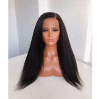 Synthetic Wigs Soft Yaki Wigs Kinky Straight Wig Synthetic Lace Front Wig Pre Plucked Synthetic Wigs for Black Women Daily Wig