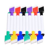 【YD】 12pcs 6 colors Dry Markers Erasable  Magnetic Whiteboard Office School Colorful Ink