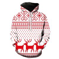 Sudadera con capucha para hombre, jersey de manga larga con estampado 3D de Papá Noel, árbol de Navidad, Tops de moda para adolescentes