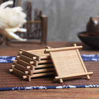 Well Shaped Cup Tea Pad Kung Fu Tea Set Accessories Saucer Tea Ceremony Accessories Insulated Pot Mat Square Bamboo Coaster Set