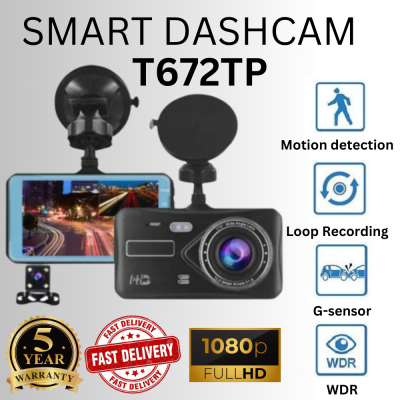 กล้องติดรถยนต์ Dashcam T672TP ระบบสัมผัส Car Camสองเลน Dash Cam Vehicle Video Full HD