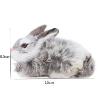 Mini Realistic Plush Rabbits Kids Toy Decorations Birthday Gift Lifelike Artificial Animal Pocket Bunny Plush Toys Model 15*6 Cm