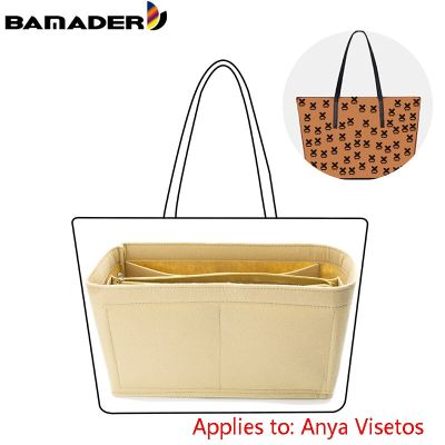 BAMADER Makeup Cosmetic Bag Wash Supplies Organize Make Up Case Fit For Anya Visetos Felt Cloth Inner Bag Support Type Bag Lined