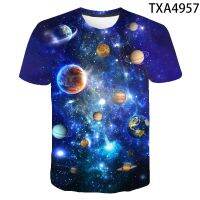 2023 NEW Space Star 3D printed T-shirt Cool Mens and Womens Childrens Fashion Street Crew Neck Thin Summer Quality Casual Top