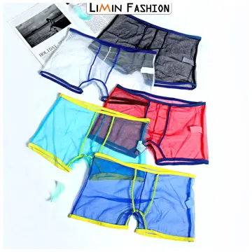 CMENIN MiiOW 4Pcs Ins Sexy Men Underwear Man Boxer Underpants Comfort  Polyester Transparent Trunks Men's Panties Bxoers Shorts For Men M1020