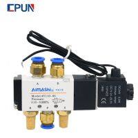 Katup Udara Solenoid Pneumatik 5 Port 2 Posisi 2/5 Cara 1/8 BSP 4v110-03 dengan Kawat DC 24V AC220V