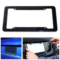 1PC Black Carbon Fiber License Plate Frame Tag Cover Protection Rack Standard Fit 31.5x15.7cm Protection Easy Carbon Fiber