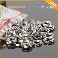 ELECTRONIC CIRCUIT 100PCS แบบพกพา คุณภาพสูง ไลน์แทคเคิล ร้อน สแตนเลส แหวนแยกตกปลา ปลา Connector สแน็ปหมุน