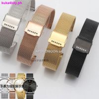 Suitable For Skagen Watch Belt Steel Double Insurance Stainless Ultra-Thin Milan Mesh Metal Bracelet 20/