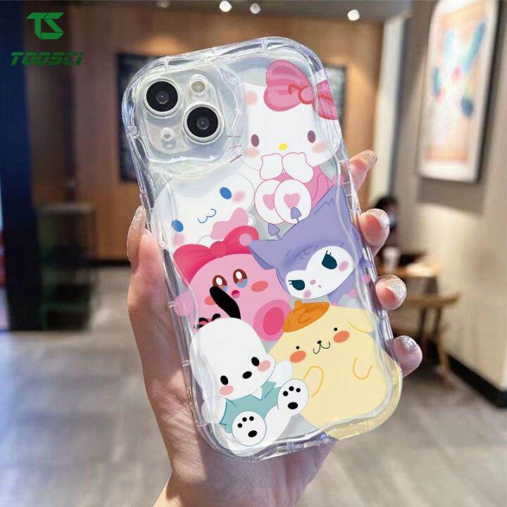 3D Wave Border Cute Cartoon Sanrio Hello Kitty Kuromi Phone Case Soft ...