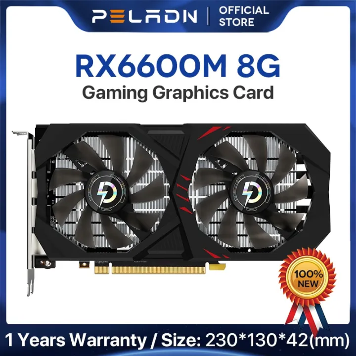 1 PELADN New RX6600M 8GB Video Card GPU GDDR6 Graphics Card AMD RX ...