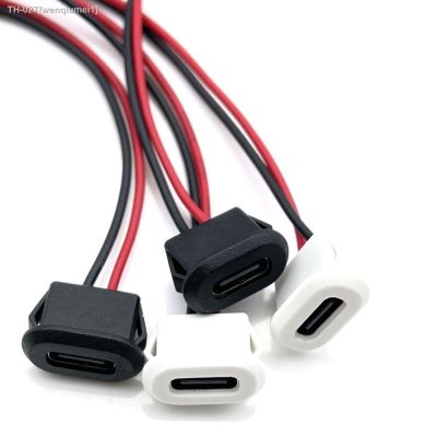 ✽™ 2 Pin USB-C Type Waterproof USB Connector Direct compression female base Female Socket Charging Interface With Welding Wire