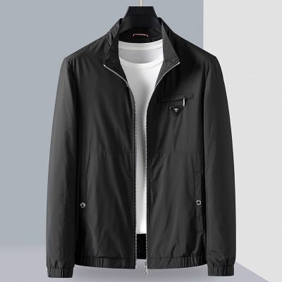[COD] 2021 autumn new stand-up collar jacket male and middle-aged young mens business casual spring thin top handsome