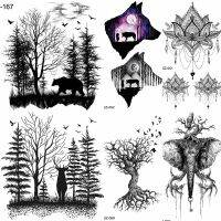 FANRUI Forest Bear Deer Temporary Tattoo Stickers Women Women Elk Fake Tatoo Body Arm Buy Summer Style Tattoo illustration Tree Stickers