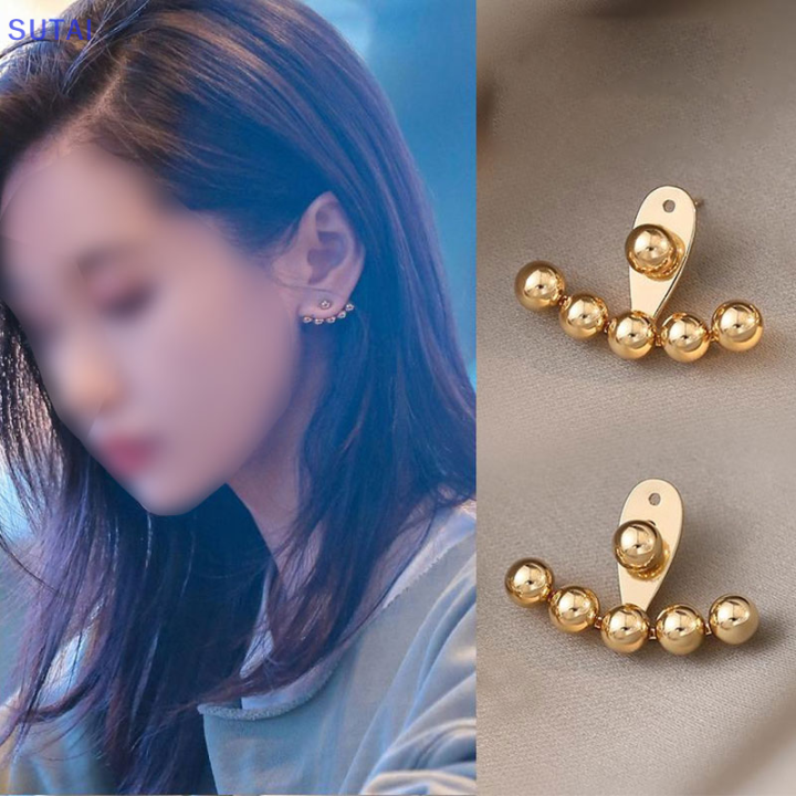 lowest-price-sutai-ต่างหูเม็ดทองสำหรับผู้หญิงเครื่องประดับแฟชั่นเกาหลีสำหรับสาวปาร์ตี้กอธิกใหม่