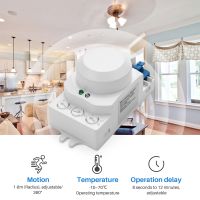 5.8GHz HF System LED Microwave 360 Degree Motion Sensor Light Switch Body Motion Detector,White