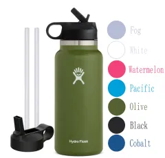 Hydro Flask 32OZ Wide Mouth 2.0 Water Bottle, Straw Lid, Multiple