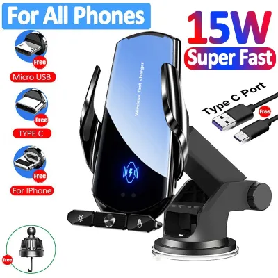 15W Car Wireless Charger Magnetic Fast Charging Station Air Vent Stand Phone Holder For iPhone14 13 8 Pro Max Samsung Xiaomi