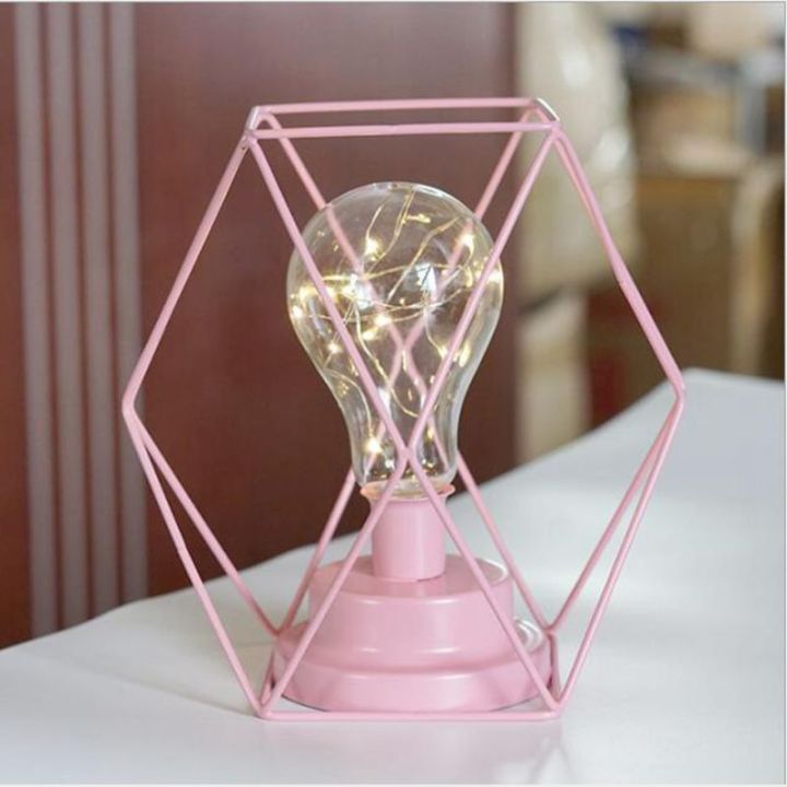 lukloy-blackpinkgold-iron-art-nightlight-with-led-copper-wire-string-light-simple-table-for-table-light-christmas-gift