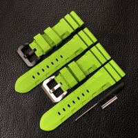 Suitable For Panerai Rubber Watch Band Mens Waterproof Soft Lightning Silicone Bracelet 24mm 26mm Grass Green