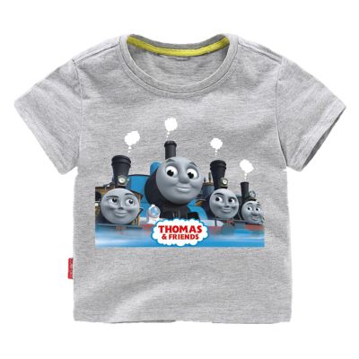 Thomas รูปแบบเสื้อผ้าเด็กใหม่ Thomas สั้นเสื้อยืดผ้าฝ้ายการ์ตูนเด็กเสื้อยืดแขนสั้น Unisex