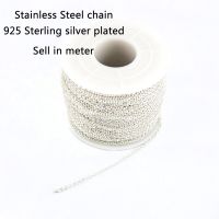 women necklace Sell in meter Rolo O cable chain  925 Sterling silver plated  necklace choker for women jewelry Fashion Chain Necklaces