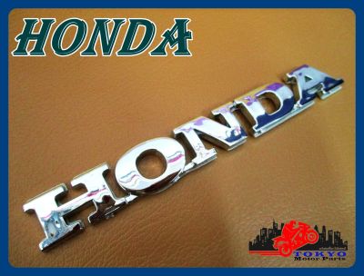 "HONDA" LOGO EMBLEM "CHROME" STICKER size 15x2 cm. (1 SET) // โลโก้ สติ๊กเกอร์ ข้อความ HONDA สีโครเมี่ยม พร้อมกาวติด