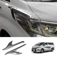 for Toyota Alphard 2015-2020 ABS Carbon Fiber Front Headlight Lamp Cover Garnish Strip Eyebrow Cover Trim